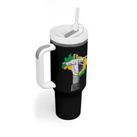 Brazilian Pride Christ the Redeemer Statue Latin America Brazil Map Tumbler With Handle - Wonder Print Shop