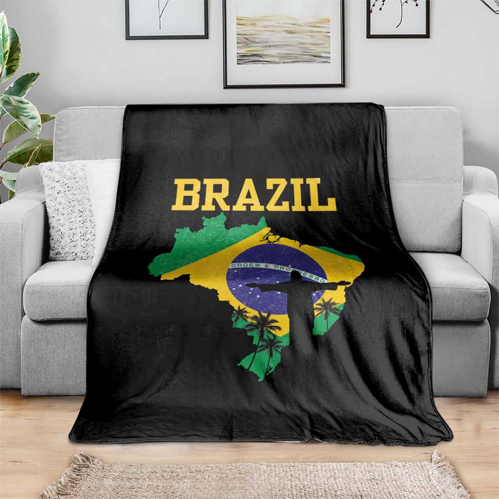 Brazilian Pride Christ the Redeemer Statue Latin America Throw Blanket - Wonder Print Shop