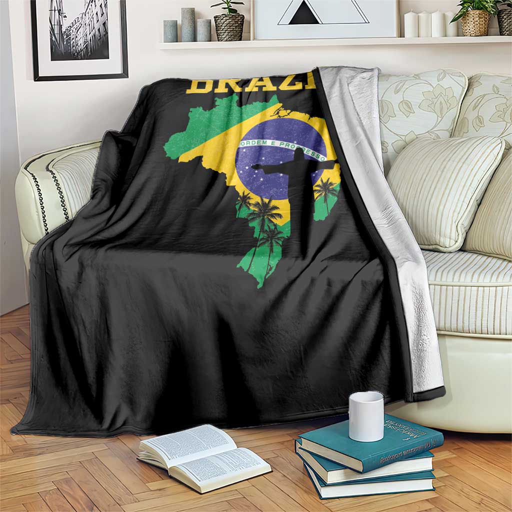 Brazilian Pride Christ the Redeemer Statue Latin America Throw Blanket - Wonder Print Shop