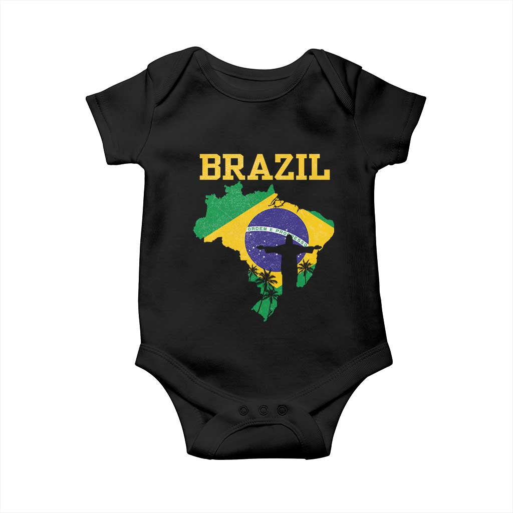 Brazilian Pride Christ the Redeemer Statue Latin America Baby Onesie - Wonder Print Shop