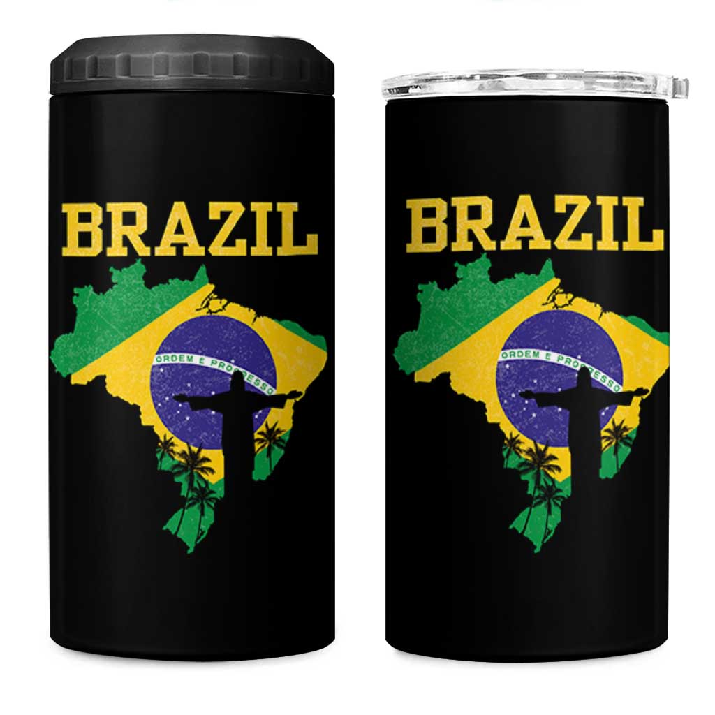 Brazilian Pride Christ the Redeemer Statue Latin America 4 in 1 Can Cooler Tumbler - Wonder Print Shop