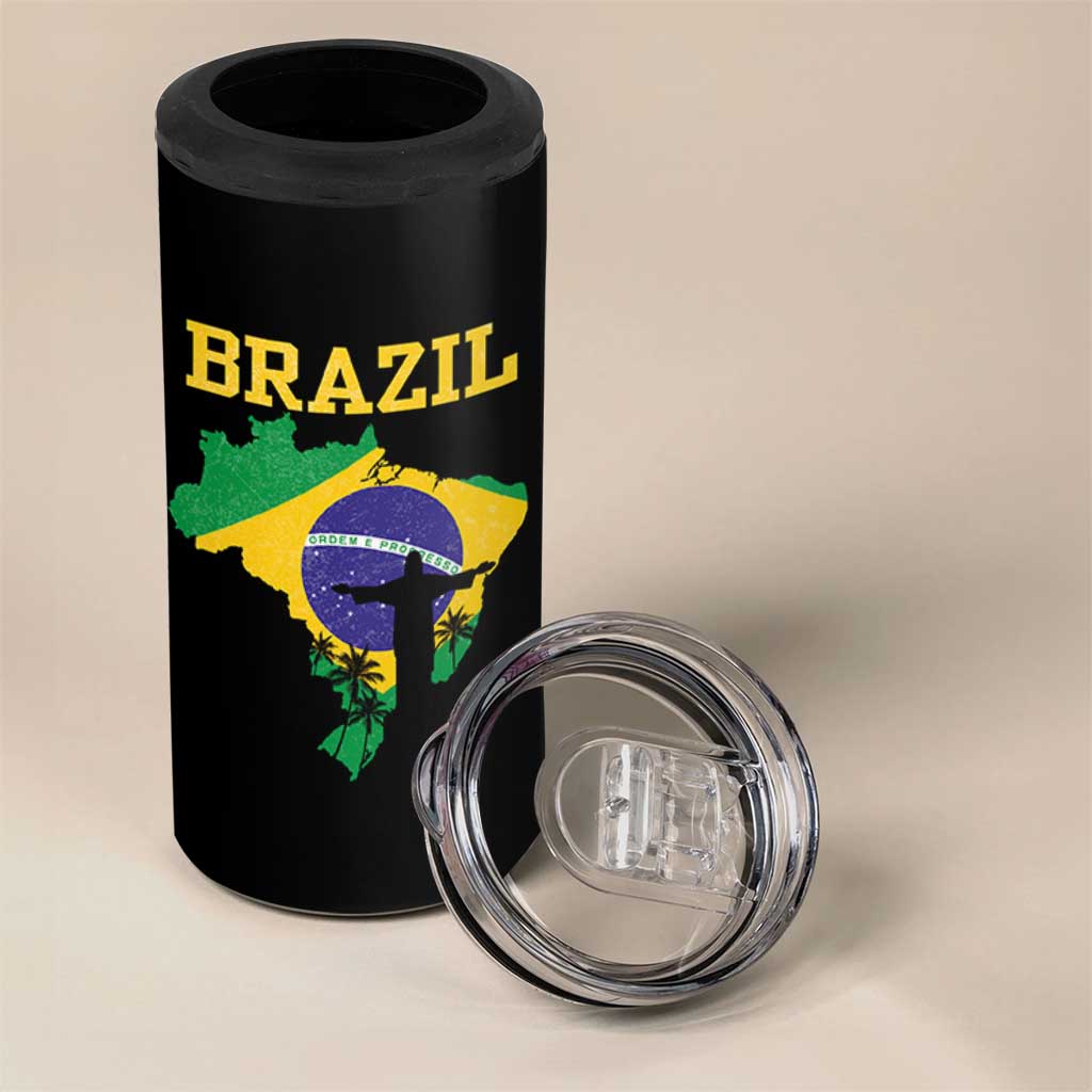 Brazilian Pride Christ the Redeemer Statue Latin America 4 in 1 Can Cooler Tumbler - Wonder Print Shop