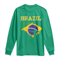 Brazilian Pride Christ the Redeemer Statue Latin America Long Sleeve Shirt - Wonder Print Shop