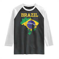 Brazilian Pride Christ the Redeemer Statue Latin America Raglan Shirt - Wonder Print Shop