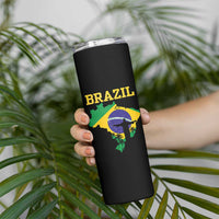 Brazilian Pride Christ the Redeemer Statue Latin America Skinny Tumbler - Wonder Print Shop