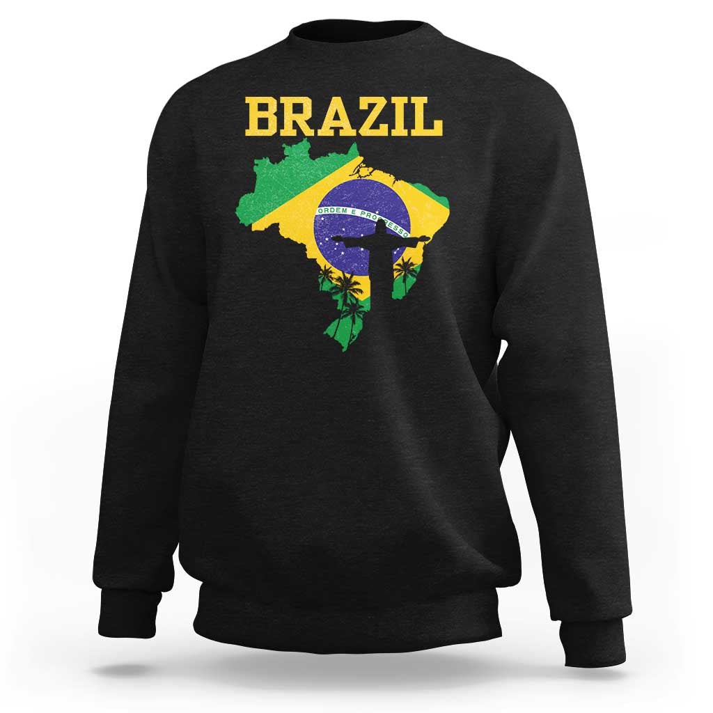 Brazilian Pride Christ the Redeemer Statue Latin America Sweatshirt - Wonder Print Shop