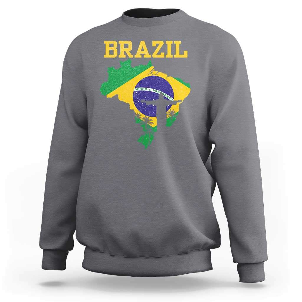 Brazilian Pride Christ the Redeemer Statue Latin America Sweatshirt - Wonder Print Shop
