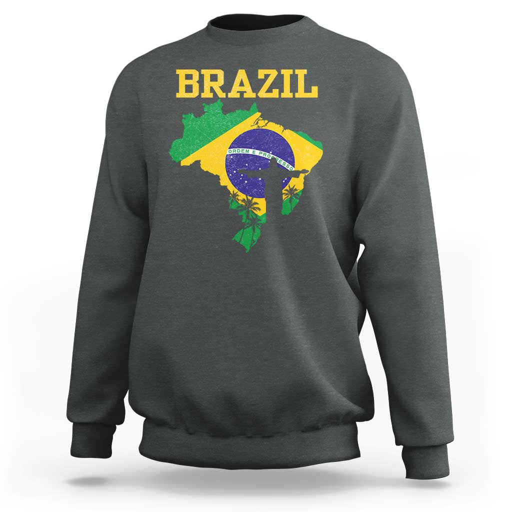 Brazilian Pride Christ the Redeemer Statue Latin America Sweatshirt - Wonder Print Shop