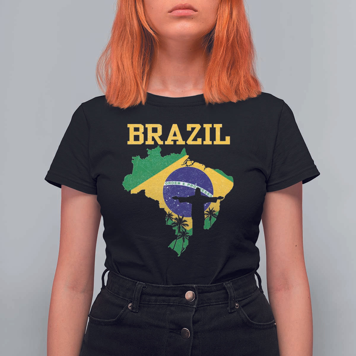 Brazilian Pride Christ the Redeemer Statue Latin America T Shirt For Women - Wonder Print Shop