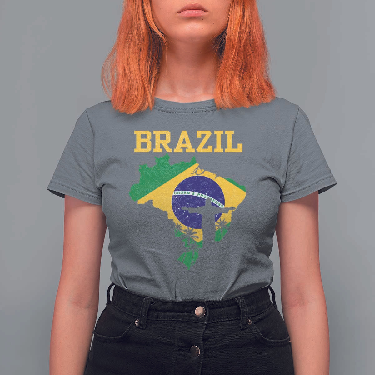 Brazilian Pride Christ the Redeemer Statue Latin America T Shirt For Women - Wonder Print Shop