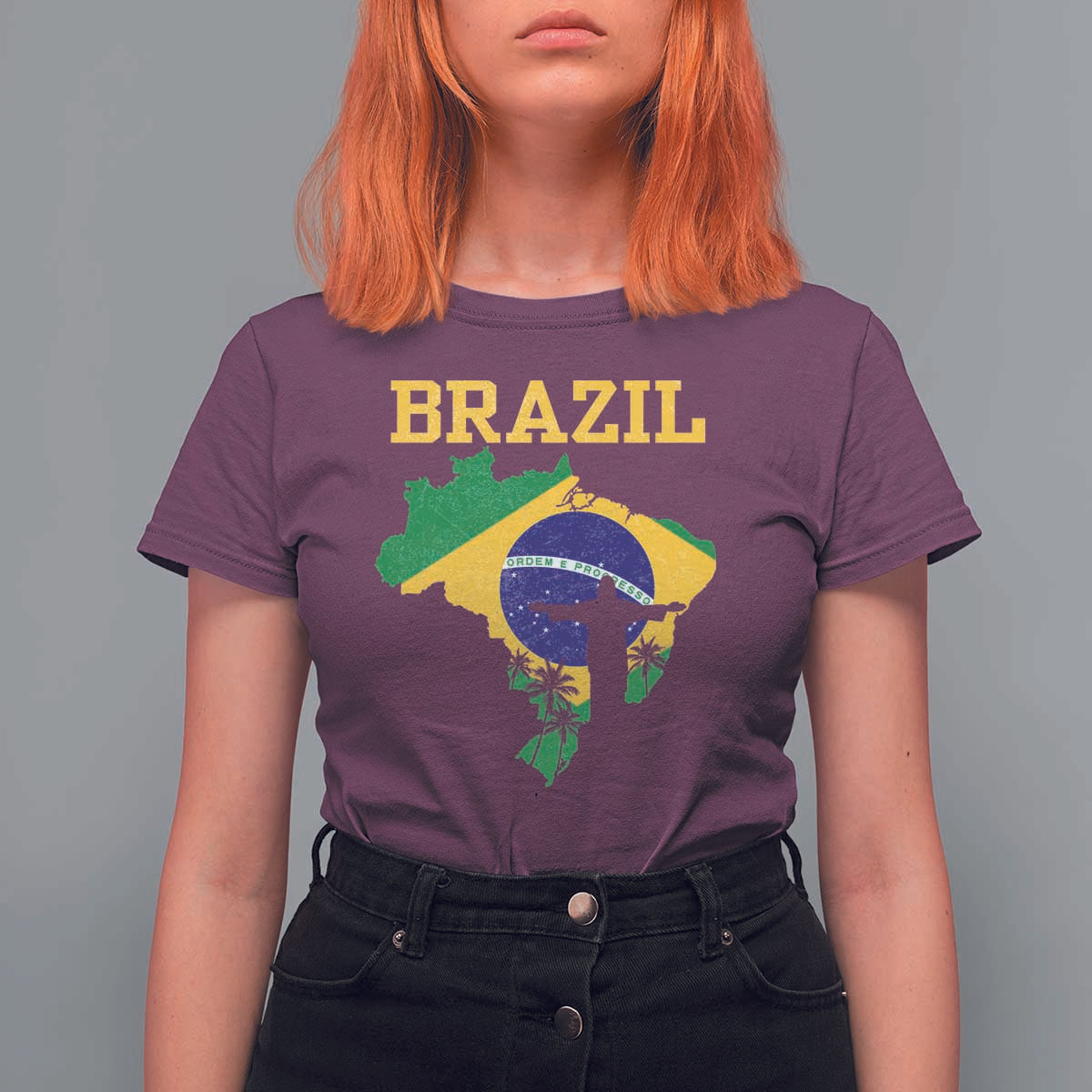 Brazilian Pride Christ the Redeemer Statue Latin America T Shirt For Women - Wonder Print Shop