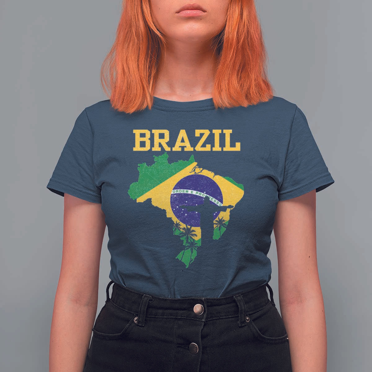 Brazilian Pride Christ the Redeemer Statue Latin America T Shirt For Women - Wonder Print Shop