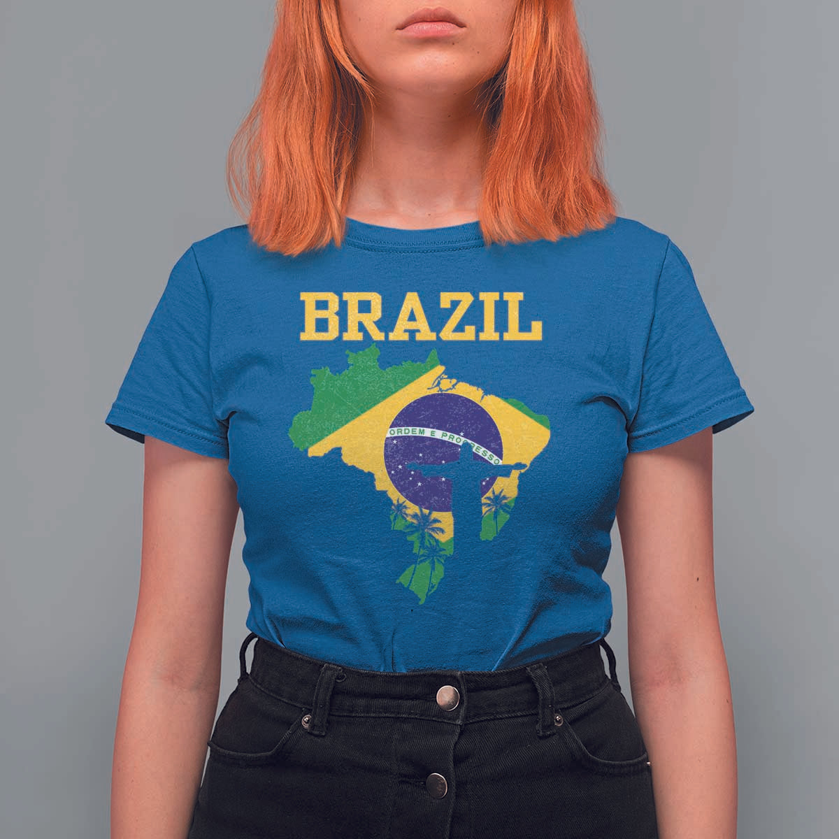 Brazilian Pride Christ the Redeemer Statue Latin America T Shirt For Women - Wonder Print Shop
