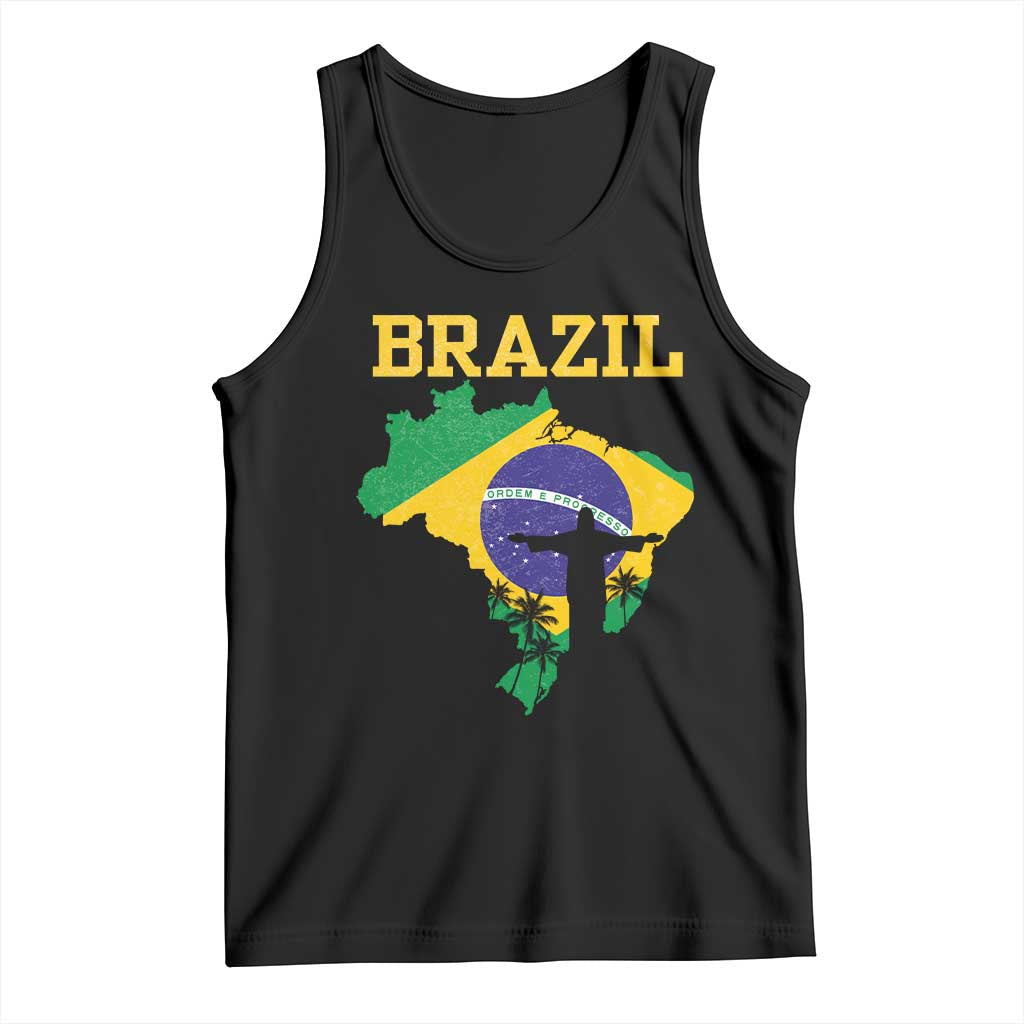 Brazilian Pride Christ the Redeemer Statue Latin America Tank Top - Wonder Print Shop