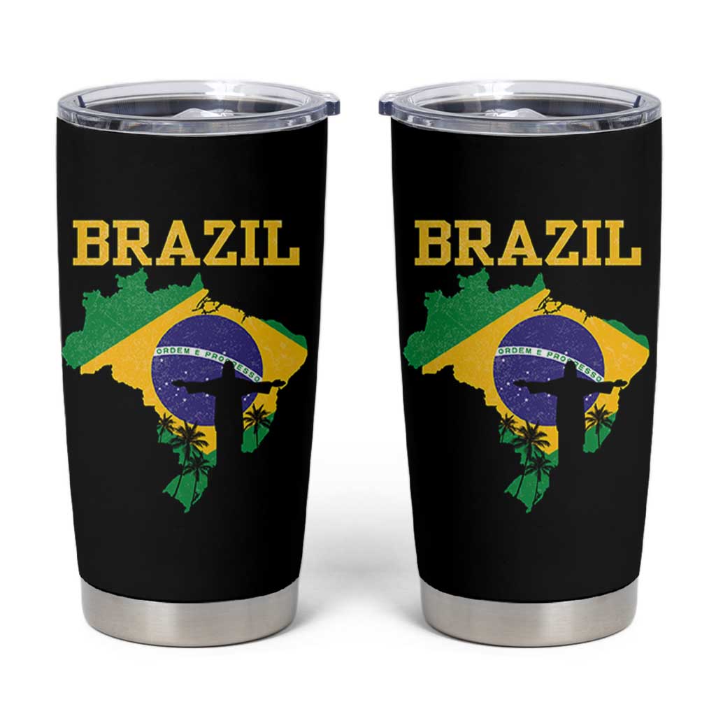 Brazilian Pride Christ the Redeemer Statue Latin America Tumbler Cup - Wonder Print Shop