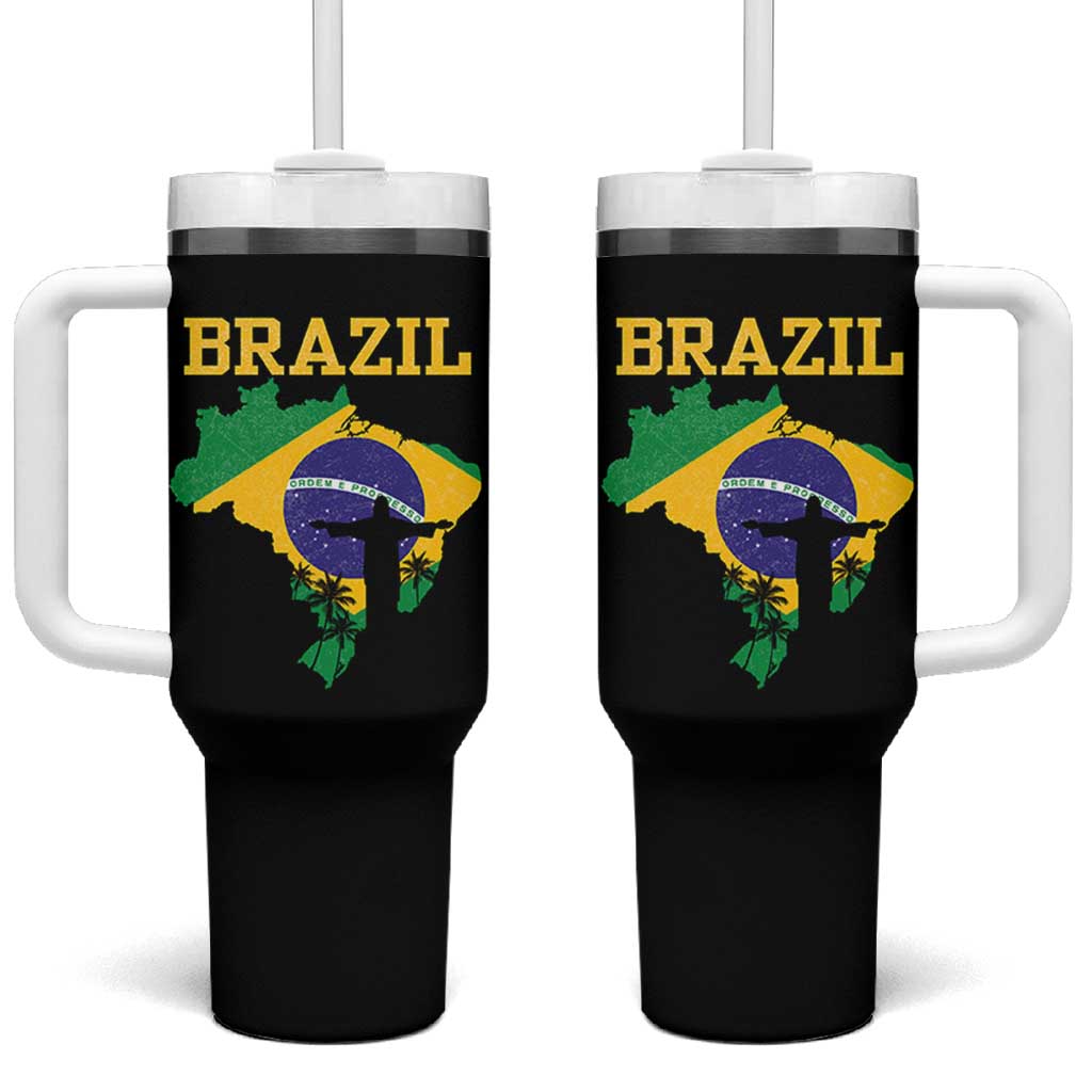 Brazilian Pride Christ the Redeemer Statue Latin America Tumbler With Handle - Wonder Print Shop