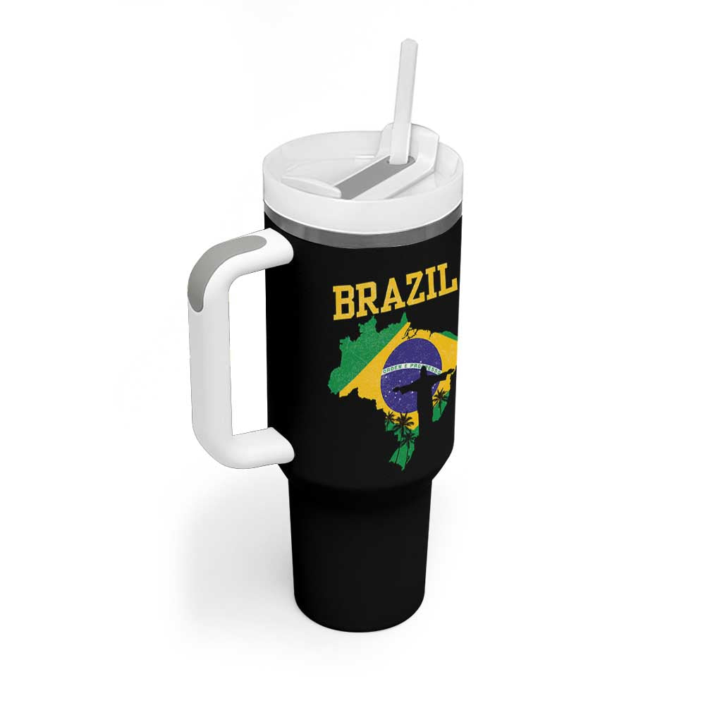 Brazilian Pride Christ the Redeemer Statue Latin America Tumbler With Handle - Wonder Print Shop