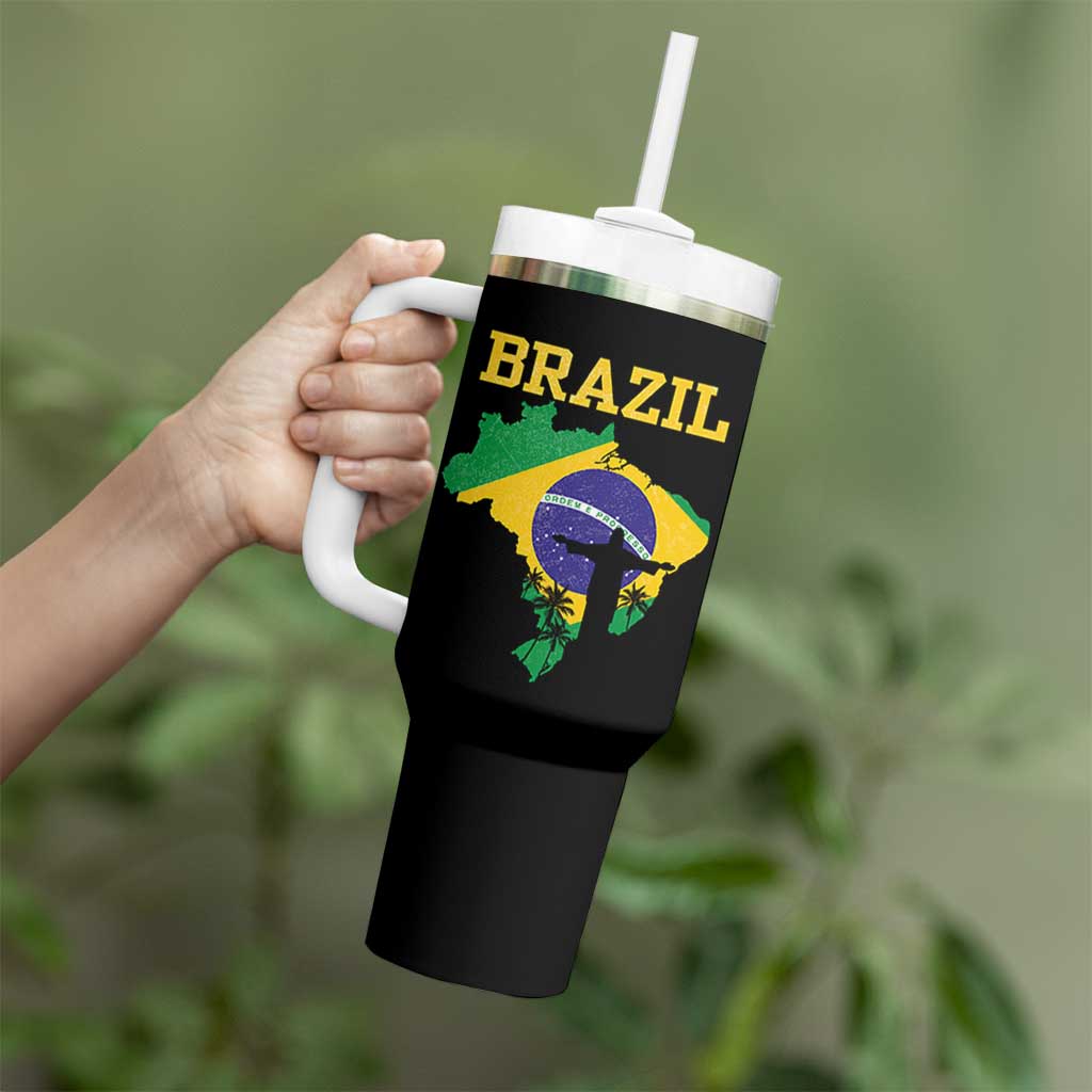 Brazilian Pride Christ the Redeemer Statue Latin America Tumbler With Handle - Wonder Print Shop