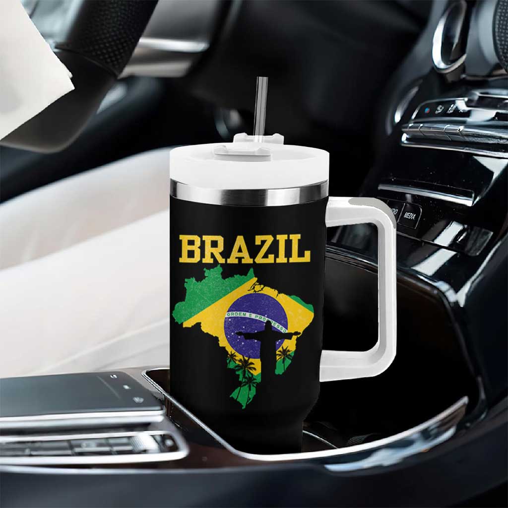 Brazilian Pride Christ the Redeemer Statue Latin America Tumbler With Handle - Wonder Print Shop