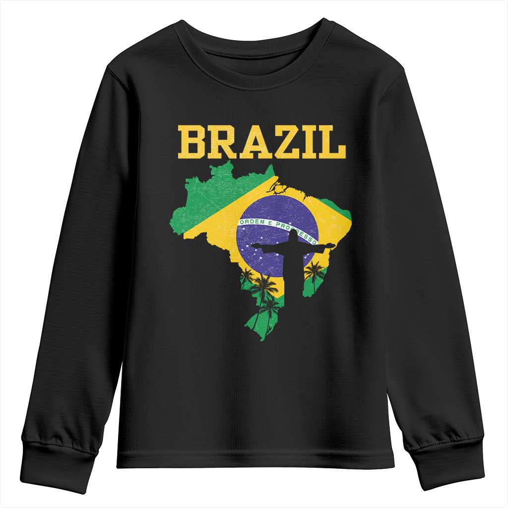 Brazilian Pride Christ the Redeemer Statue Latin America Youth Sweatshirt - Wonder Print Shop