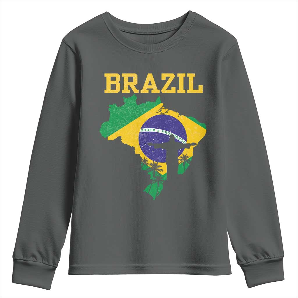 Brazilian Pride Christ the Redeemer Statue Latin America Youth Sweatshirt - Wonder Print Shop
