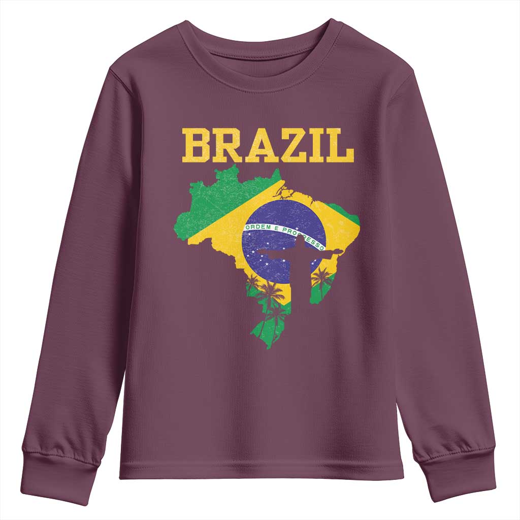 Brazilian Pride Christ the Redeemer Statue Latin America Youth Sweatshirt - Wonder Print Shop