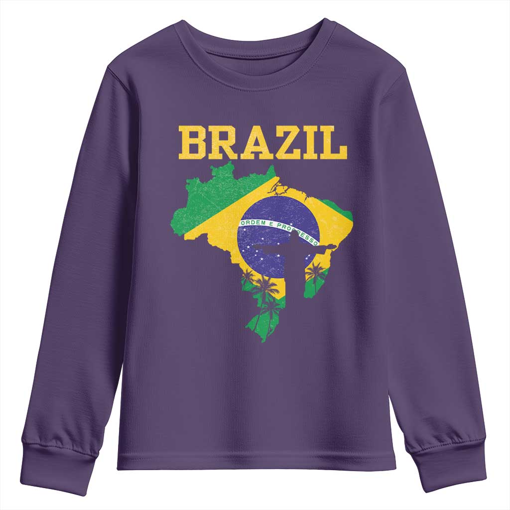 Brazilian Pride Christ the Redeemer Statue Latin America Youth Sweatshirt - Wonder Print Shop