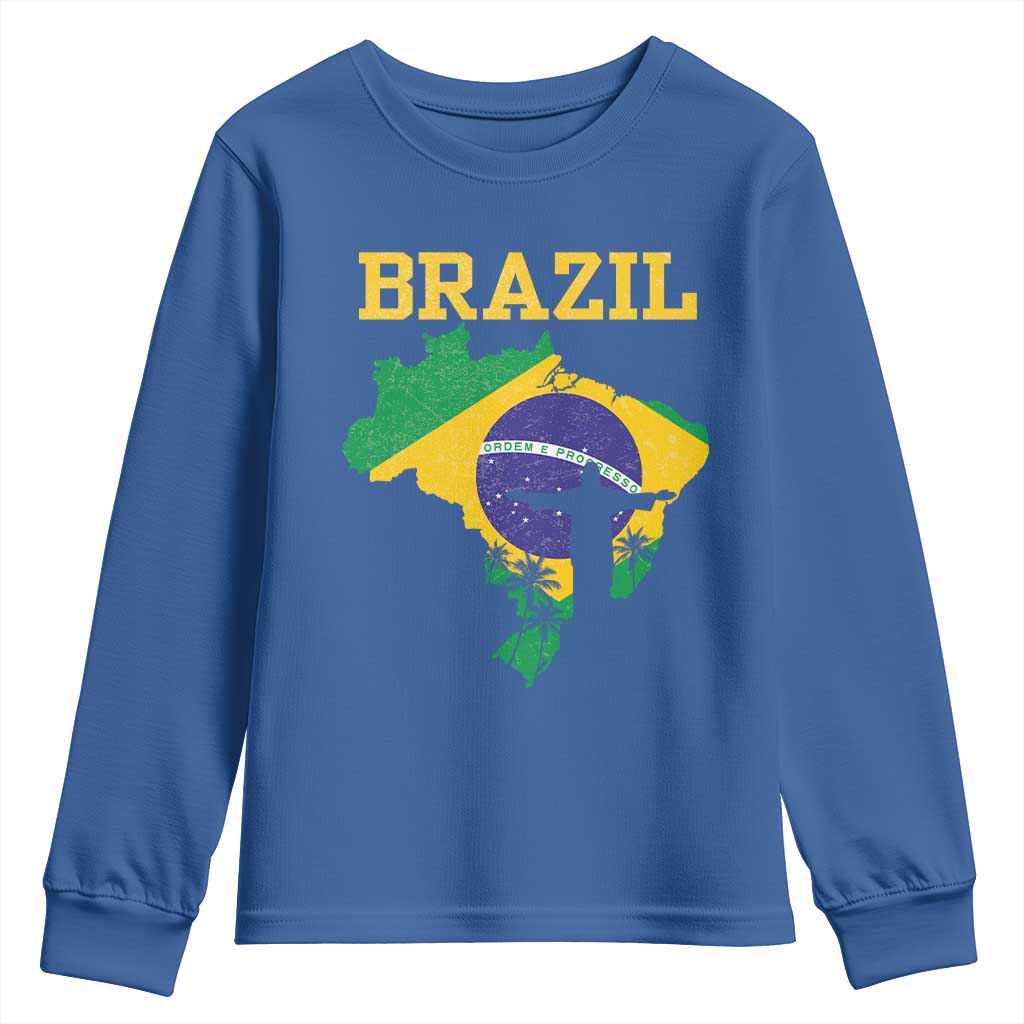 Brazilian Pride Christ the Redeemer Statue Latin America Youth Sweatshirt - Wonder Print Shop