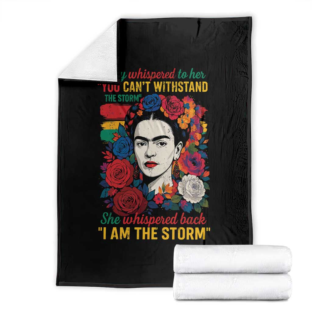 Frida Kahlo Throw Blanket They Whispered To Her You Cant Withstand The Storm - Wonder Print Shop