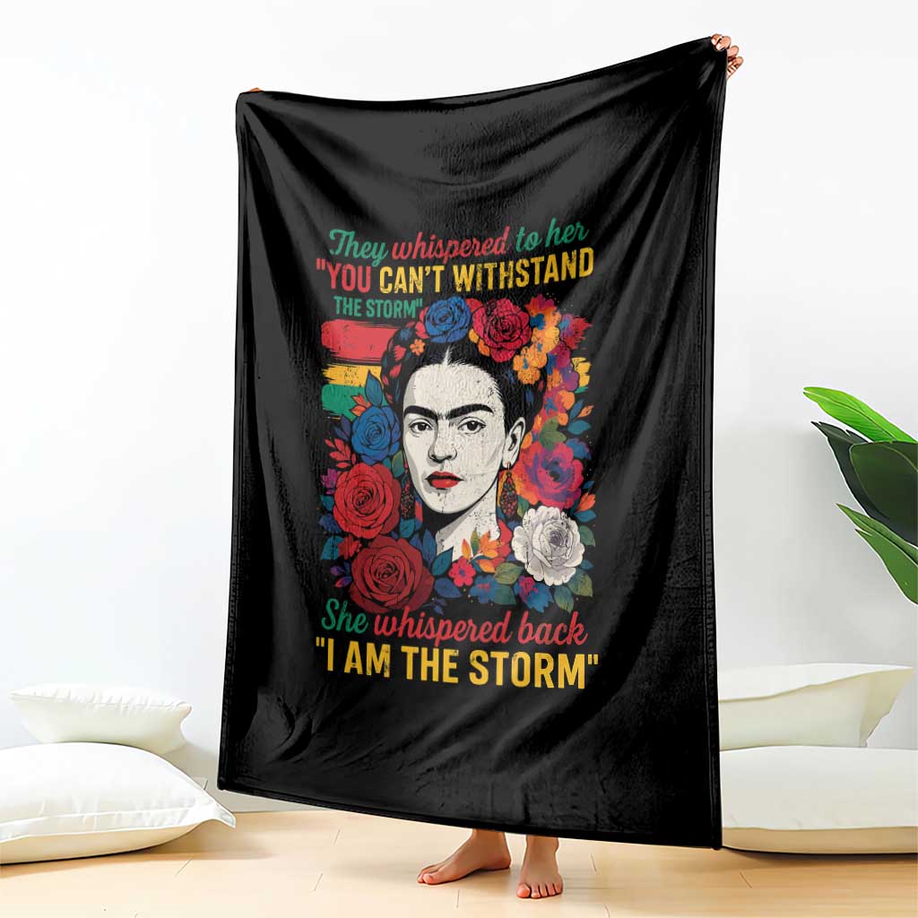 Frida Kahlo Throw Blanket They Whispered To Her You Cant Withstand The Storm - Wonder Print Shop