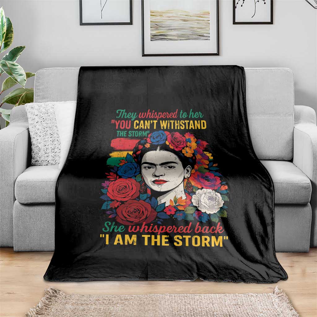 Frida Kahlo Throw Blanket They Whispered To Her You Cant Withstand The Storm - Wonder Print Shop