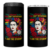 Frida Kahlo 4 in 1 Can Cooler Tumbler They Whispered To Her You Cant Withstand The Storm - Wonder Print Shop