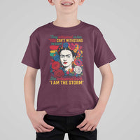 Frida Kahlo T Shirt For Kid They Whispered To Her You Cant Withstand The Storm - Wonder Print Shop