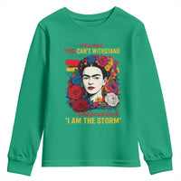 Frida Kahlo Youth Sweatshirt They Whispered To Her You Cant Withstand The Storm - Wonder Print Shop