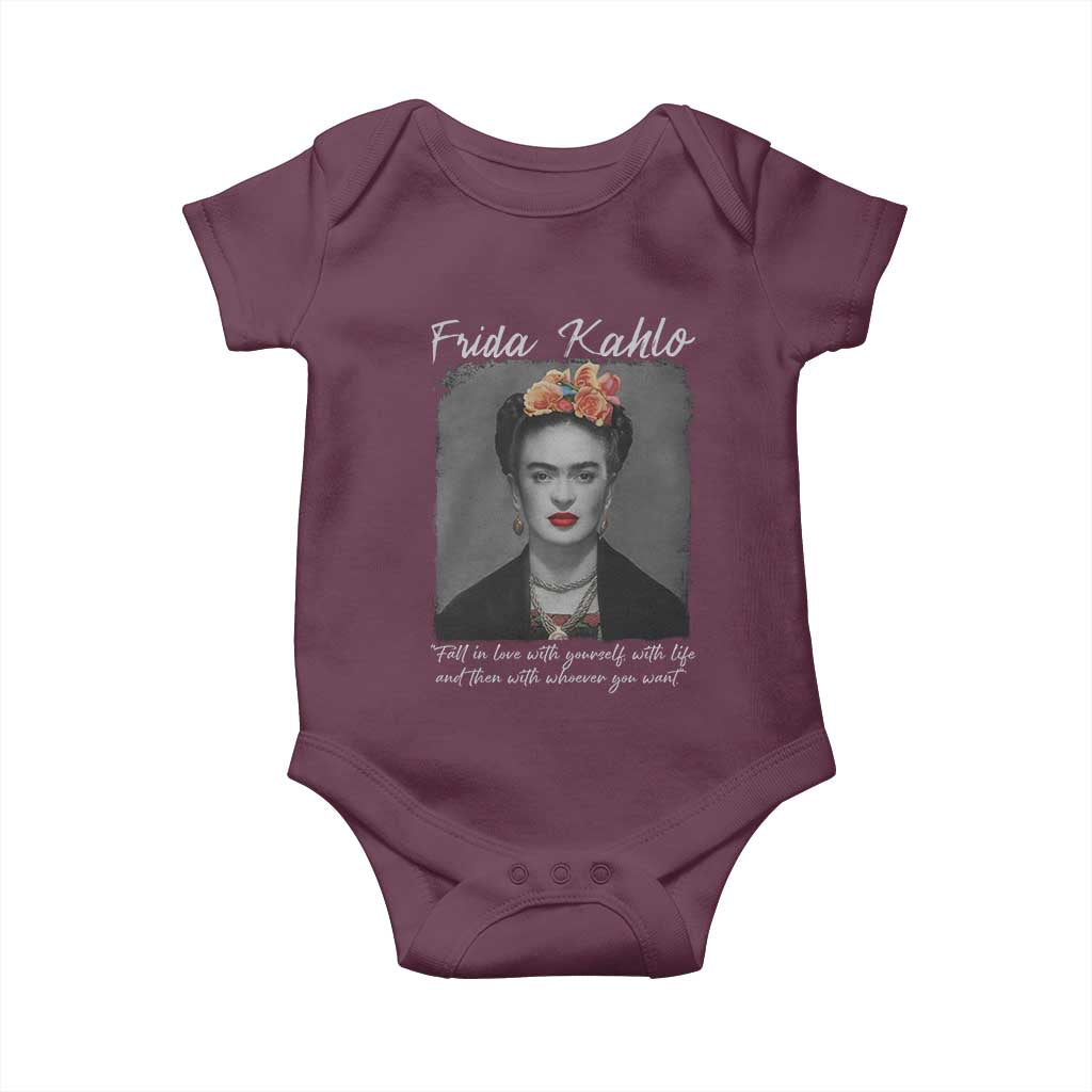 Frida Kahlo Baby Onesie Fall In Love With Yourself With Life And Then Whoever You Want - Wonder Print Shop