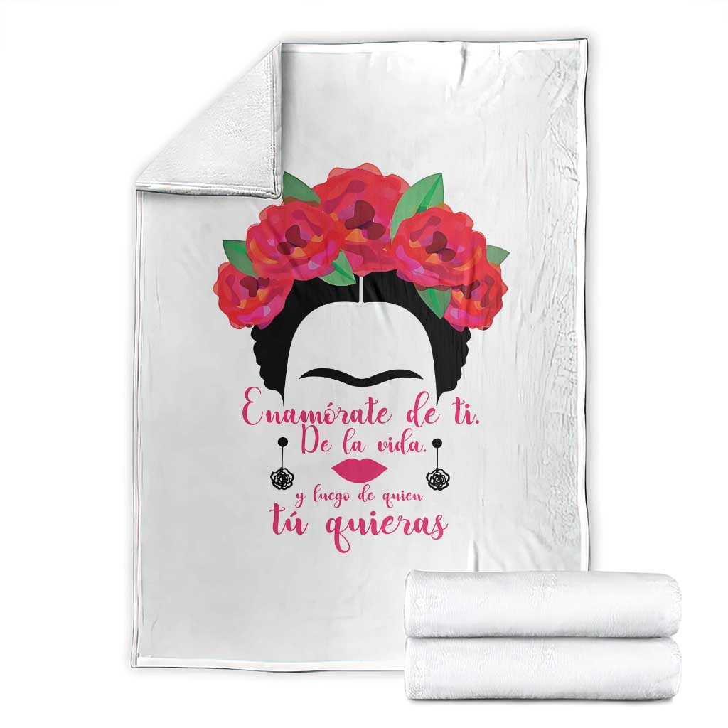 Frida Kahlo Quotes Throw Blanket Enamorate De Ti De La Vida Mexican Artist - Wonder Print Shop