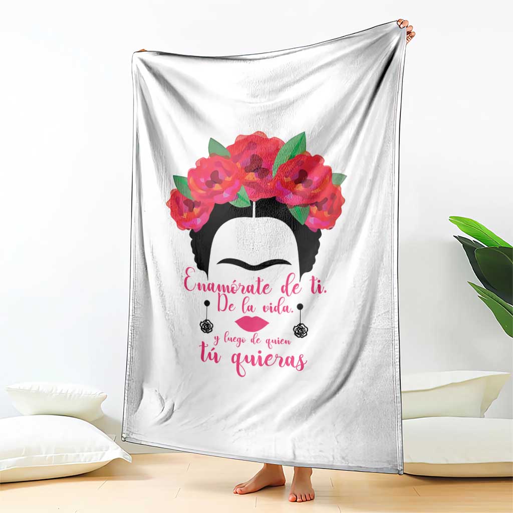 Frida Kahlo Quotes Throw Blanket Enamorate De Ti De La Vida Mexican Artist - Wonder Print Shop
