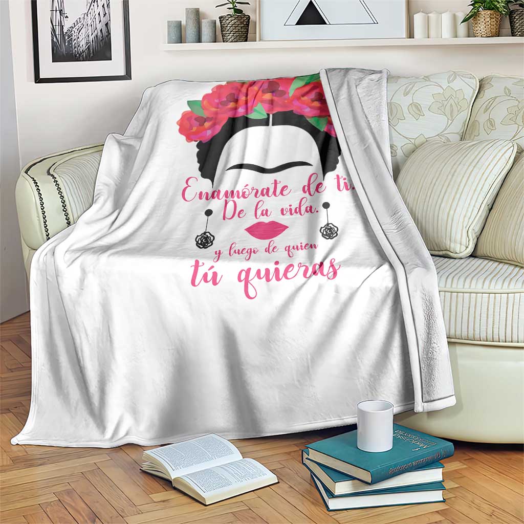 Frida Kahlo Quotes Throw Blanket Enamorate De Ti De La Vida Mexican Artist - Wonder Print Shop