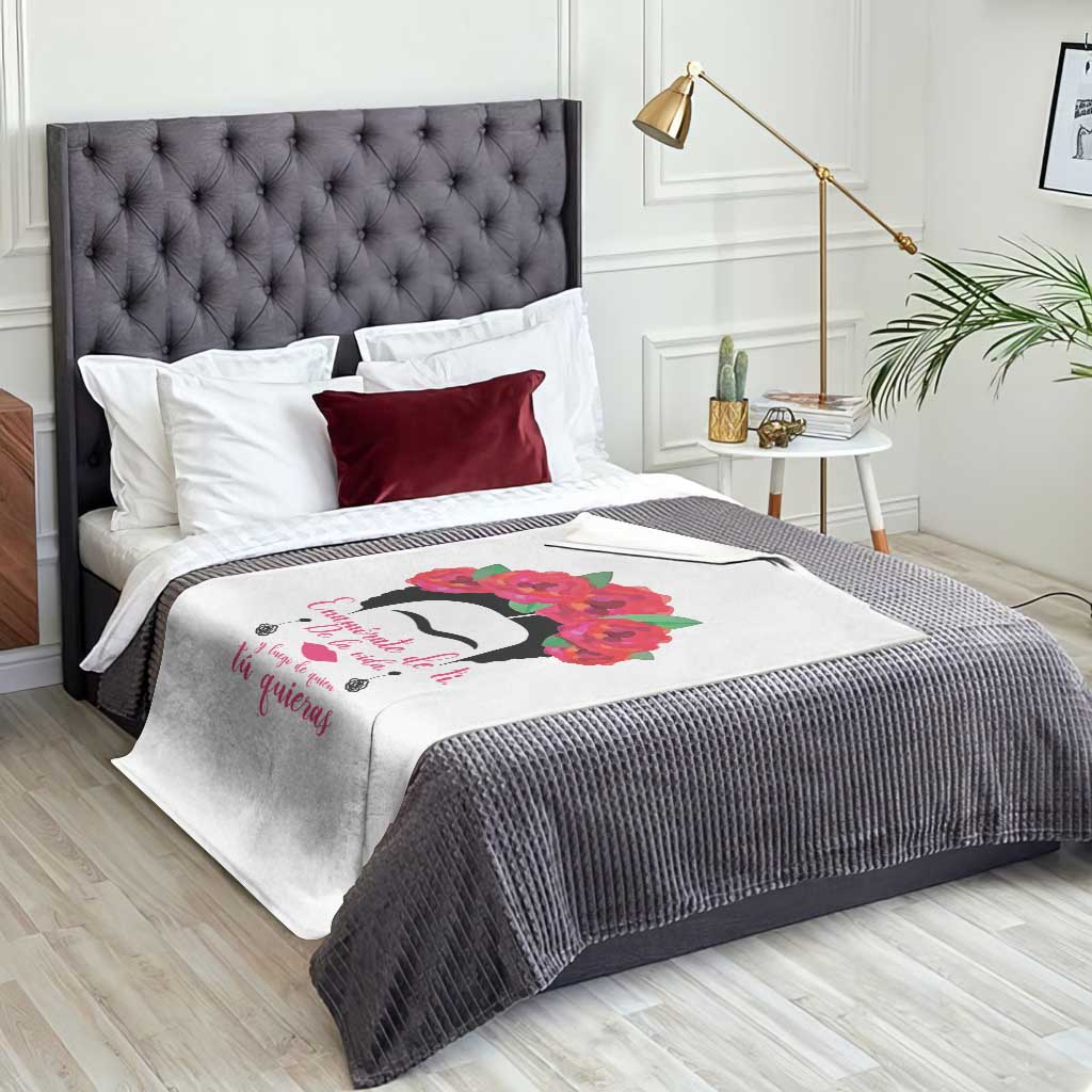 Frida Kahlo Quotes Throw Blanket Enamorate De Ti De La Vida Mexican Artist - Wonder Print Shop