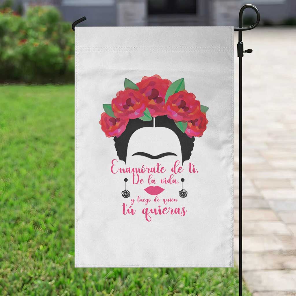 Frida Kahlo Quotes Garden Flag Enamorate De Ti De La Vida Mexican Artist - Wonder Print Shop