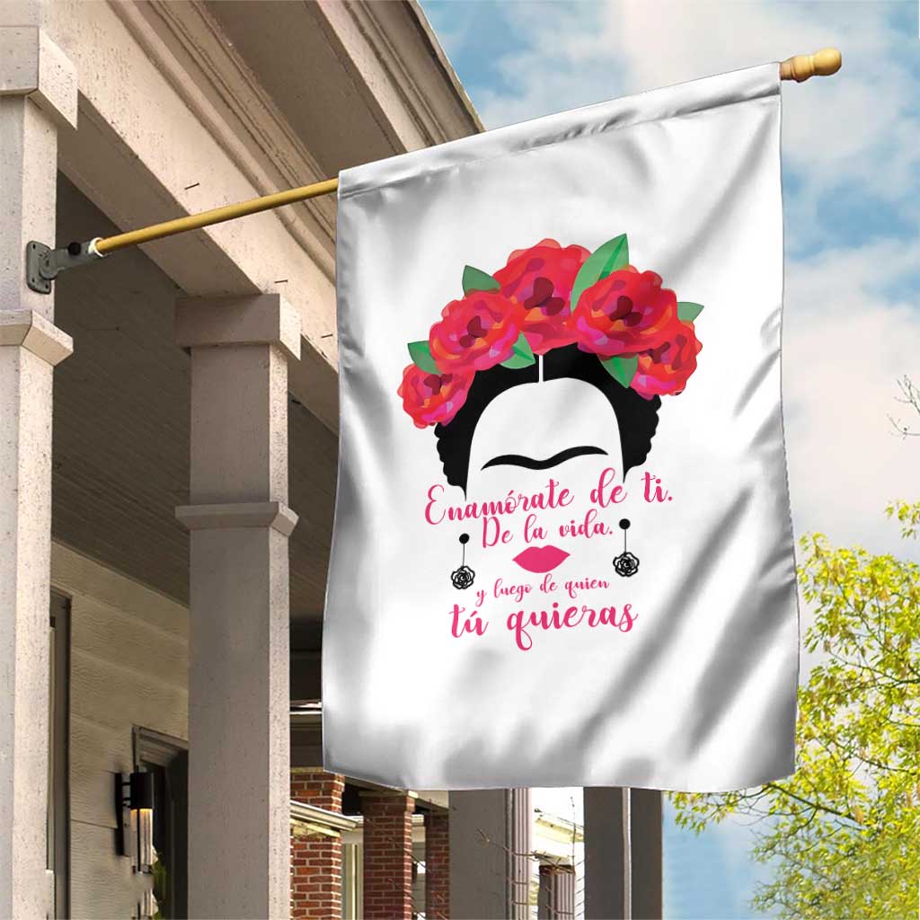 Frida Kahlo Quotes Garden Flag Enamorate De Ti De La Vida Mexican Artist - Wonder Print Shop