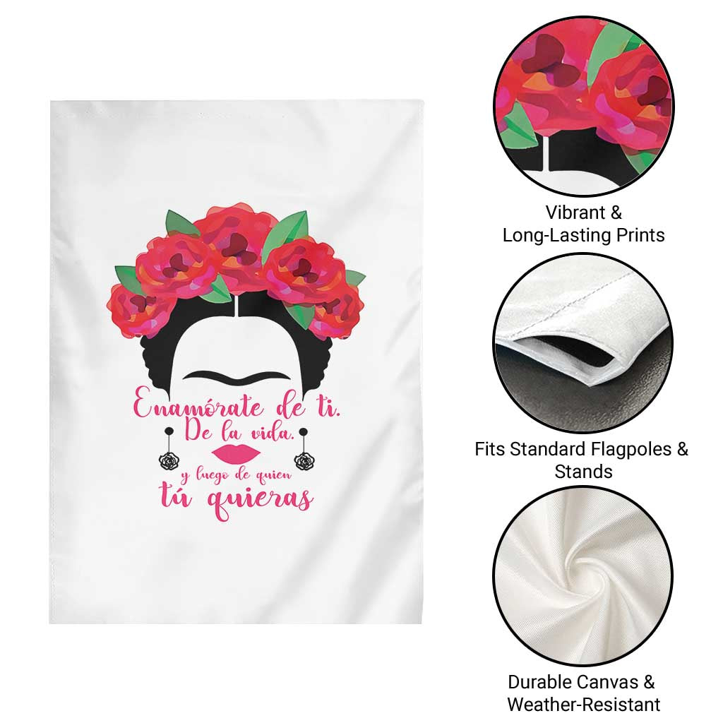 Frida Kahlo Quotes Garden Flag Enamorate De Ti De La Vida Mexican Artist - Wonder Print Shop