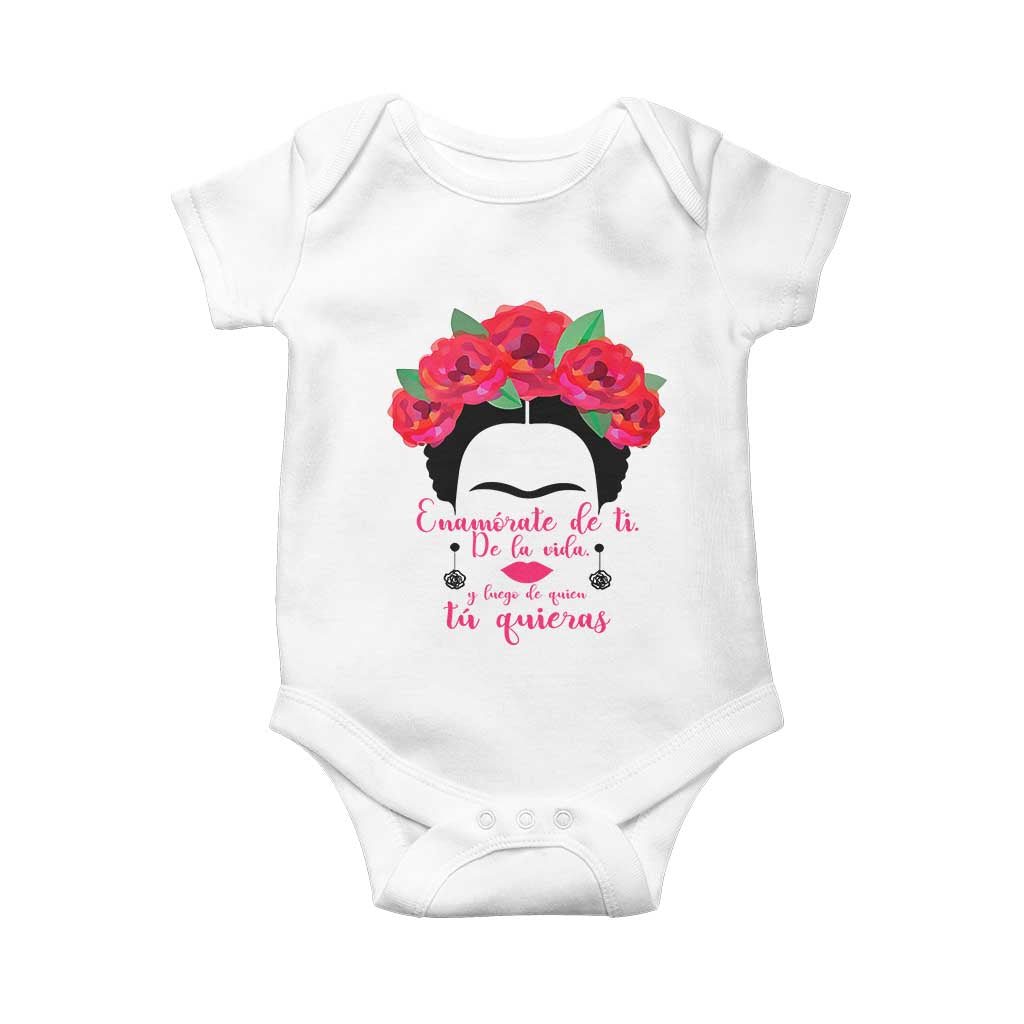 Frida Kahlo Quotes Baby Onesie Enamorate De Ti De La Vida Mexican Artist - Wonder Print Shop