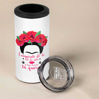 Frida Kahlo Quotes 4 in 1 Can Cooler Tumbler Enamorate De Ti De La Vida Mexican Artist - Wonder Print Shop