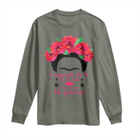 Frida Kahlo Quotes Long Sleeve Shirt Enamorate De Ti De La Vida Mexican Artist - Wonder Print Shop