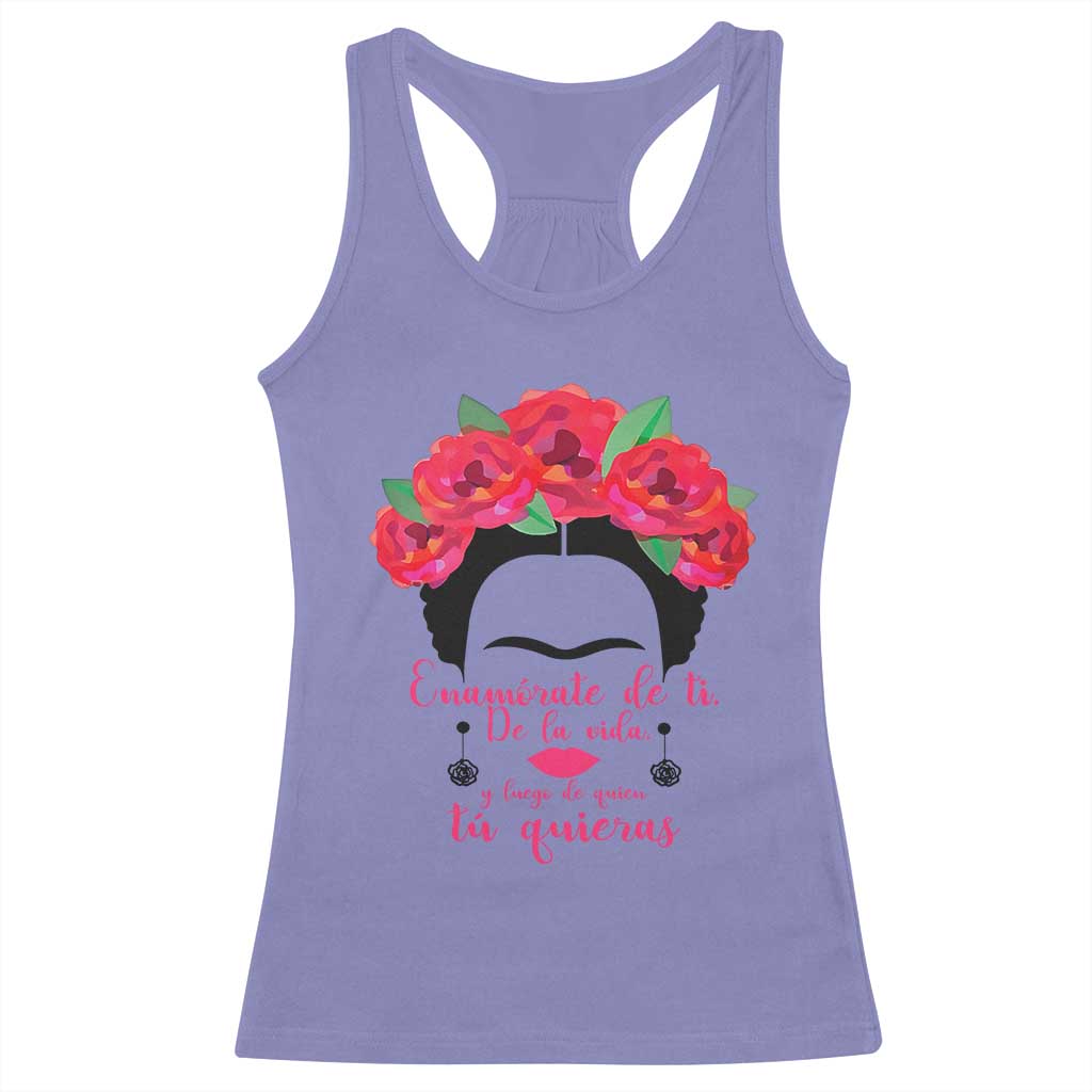 Frida Kahlo Quotes Racerback Tank Top Enamorate De Ti De La Vida Mexican Artist - Wonder Print Shop