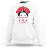 Frida Kahlo Quotes Sweatshirt Enamorate De Ti De La Vida Mexican Artist - Wonder Print Shop