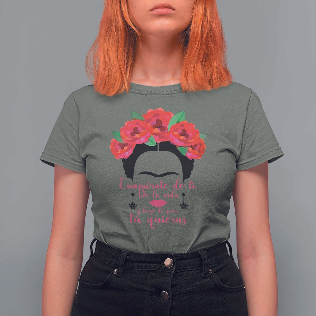 Frida Kahlo Quotes T Shirt For Women Enamorate De Ti De La Vida Mexican Artist - Wonder Print Shop