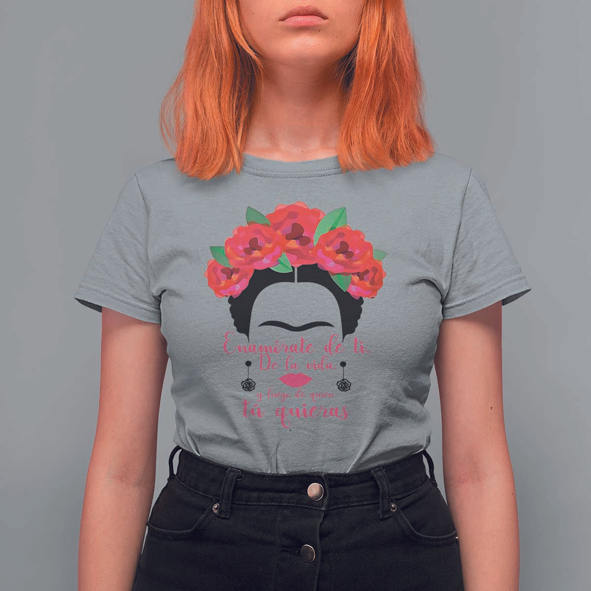 Frida Kahlo Quotes T Shirt For Women Enamorate De Ti De La Vida Mexican Artist - Wonder Print Shop
