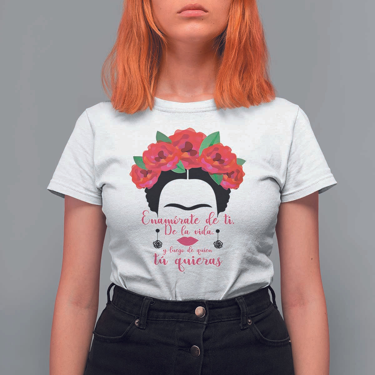 Frida Kahlo Quotes T Shirt For Women Enamorate De Ti De La Vida Mexican Artist - Wonder Print Shop